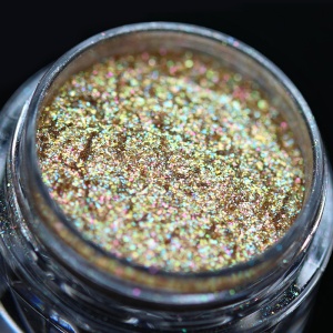 Pigment PK73(champagne-auriu cu irizații multicolore) Sparkle/Microglitter pentru machiaj KAJOL Beauty, 1g - Img 1