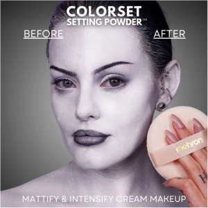 Pudră fixatoare profesională Mehron Colorset Setting Powder-Ultra White, Alb Intens, 24g - Img 2