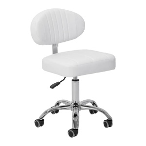 Taburet cosmetic Giovanni Y08 cu spătar, alb