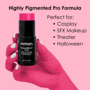 Baton de conturare multifunctional pentru ten/corp Mehron™ CreamBlend Stick Bold Color Pink, 21g - Img 2