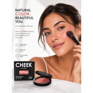 Fard de obraz profesional Mehron Cheek Powder – Blush compact mat, pigmentat, TropiCoral, 4g - Img 2