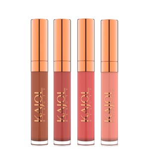 Set 4 rujuri lichide Natural Nudes, ultrarezistente cu finish mat matISTIQUE by KAJOL Beauty , 32ml - Img 1