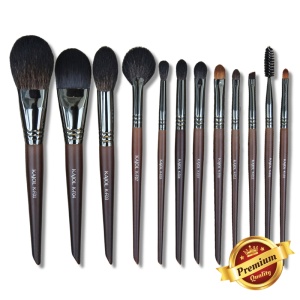 Set ,,Essentials”, 12 pensule profesionale handmade din par natural/fibră sintetică, KAJOL Beauty™ - Img 1