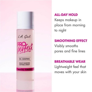 Spray fixator machiaj L.A. Girl PRO Perfect Long-Wear, Efect Matifiant și Estompare Pori-Blurring Matte, 105ml - Img 4