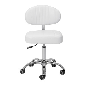 Taburet cosmetic Giovanni Y08 cu spătar, alb - Img 3