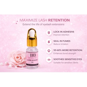 ULUCK Super Bonder pentru Extensii Gene – Fixator Profesional Retenție Lash Extensions, 10ml - Img 3