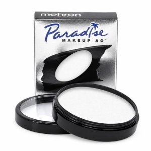 Vopsea profesională pentru față și corp cu activare în apă, Mehron Paradise Makeup AQ – White (Alb), 40g