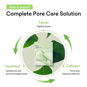 Masca gel cu colagen vegan și extract de Heartleaf pentru hidratare și calmare Abib Collagen gel mask Heartleaf jelly, 35g - Img 5