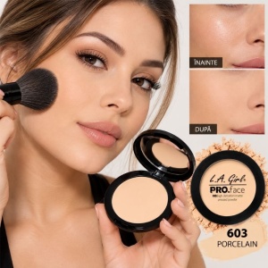 Pudră compactă matifiantă pentru față L.A. Girl PRO.Face Matte Pressed Powder GPP603 Porcelain, 7g - Img 3