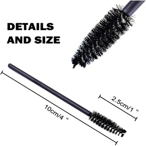 Set multicolor de 50 periute mascara pentru extensii de gene si stilizarea sprancenelor, Negru - Img 4