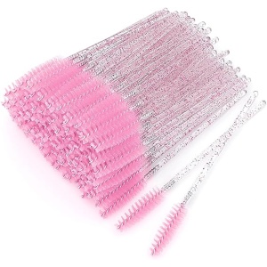 Set multicolor de 50 periute mascara pentru extensii de gene si stilizarea sprancenelor, Roz - Img 2