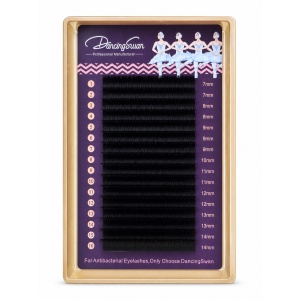 Extensii gene profesionale DancingSwan C Curl 0.05 mm – Volume, Mix 7–14 mm, 16 Rânduri - Img 3