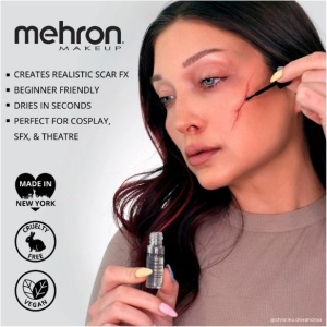 Lichid pentru cicatrici false Mehron Rigid Collodion – Machiaj Efecte Speciale SFX, 4 ml - Img 4