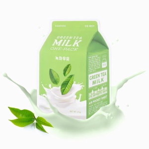 Masca de față cu extract de ceai verde A'Pieu Green Tea Milk One-Pack, 21g - Img 2