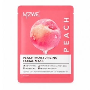 Mască de față tip șervețel MZWE cu Extract de Piersică, Hidratare Intensă și Revitalizare, 25ml
