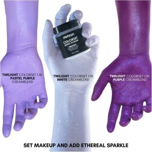 Pudră Fixatoare Profesională Mehron Colorset Setting Powder – Twilight, Finisaj Mat, 24g - Img 3
