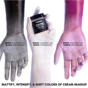 Pudră fixatoare profesională Mehron Colorset Setting Powder-Ultra White, Alb Intens, 24g - Img 3