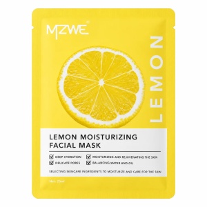 Mască de față tip șervețel MZWE Lemon Moisturizing, hidratare intensă, 25 ml