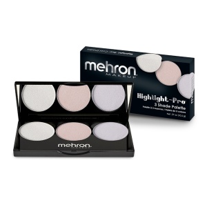 Paleta iluminatoare pentru față si corp Mehron Highlight-Pro 3 Shade Palette Cool, 10.5g