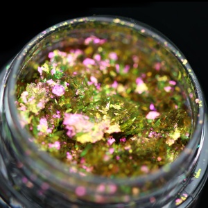 Pigment fulgi PK121(verde-rose-bronze) pentru machiaj KAJOL Beauty, 1g