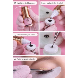 Adeziv Extensii Gene Profesional Uluck 1 Secundă – Lash Glue Ultra Rapid, Rezistență Mare, 5ml - Img 3
