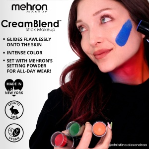 Baton de conturare multifunctional pentru ten/corp Mehron™ CreamBlend Stick Bold Color Pastel Orange , 21g - Img 4