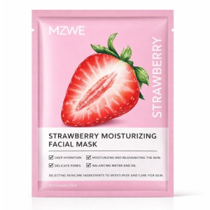 Mască de față șervețel MZWE Strawberry Moisturizing Facial Mask, hidratare intensă, 25ml