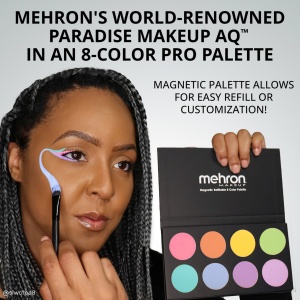 Paletă profesională de machiaj pe bază de apă, cu 8 culori reîncărcabile Mehron Paradise Makeup AQ Pastel Magnetic Palette, 56g - Img 4