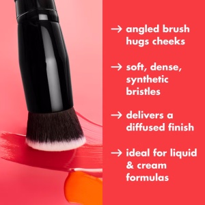 Pensula unghiulara pentru blush cu peri moi si denși e.l.f Cosmetics Liquid Blush Brush - Img 3