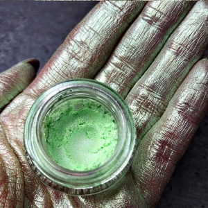 Pigment PK113 Pastel(verde absint deschis) Duochrome pentru machiaj KAJOL Beauty, 1g - Img 2