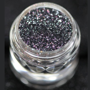 Pigment PK49(negru mat cu microparticule argintii/colorate) Sparkle/Microglitter pentru machiaj Kajol Beauty, 1g - Img 2