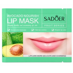 Mască hidratantă pentru buze cu avocado SADOER – Lip Mask pentru hidratare intensă, hrănire și regenerare, 8g