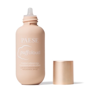 PAESE Puff Cloud Foundation – Fond de ten cu efect natural, finisaj satinat, efect blur, acoperire medie construibilă, SPF 20, 03W Sand Beige, 37 ml