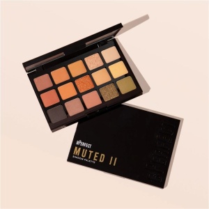 Paletă farduri de pleoape BPerfect Muted II – 15 Nuanțe Nude și Neutre, Mate și Sidefate, 22.5 g - Img 3