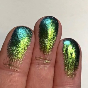 Pigment PK71 (verde-lime-albastru) Multichrome pentru machiaj KAJOL Beauty, <1g - Img 5