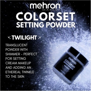 Pudră Fixatoare Profesională Mehron Colorset Setting Powder – Twilight, Finisaj Mat, 24g - Img 4