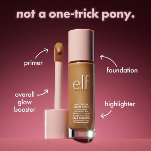 Booster Iluminator pentru Ten e.l.f. Cosmetics Halo Glow Liquid Filter 0.5 Fair Cool, 31.5ml - Img 4