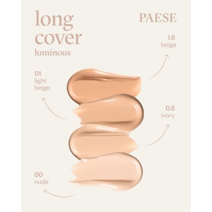 Fond de ten luminos Paese Long Cover Luminous, Hidratare & Vitamina C, 1.0W Light Beige, 30ml - Img 4