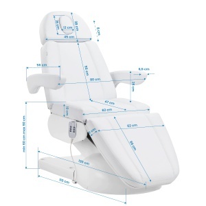 Fotoliu cosmetic electric Azzurro Lux, 3 motoare, alb - Img 4