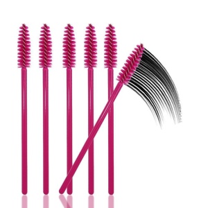 Set multicolor de 50 periute mascara pentru extensii de gene si stilizarea sprancenelor, Pink/Pink