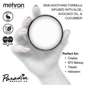Vopsea profesională pentru față și corp cu activare în apă, Mehron Paradise Makeup AQ – White (Alb), 40g - Img 3