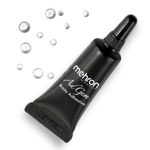Adeziv non-latex pentru aplicarea decorațiilor Mehron AdGem Adhesive, cu 30 diamante artificiale, 5ml - Img 1