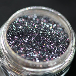 Pigment PK49(negru mat cu microparticule argintii/colorate) Sparkle/Microglitter pentru machiaj Kajol Beauty, 1g - Img 1