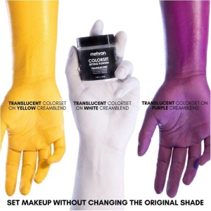 Pudră fixatoare profesională Mehron Colorset Setting Powder – Translucent, Transparentă, Finisaj Mat, 24g - Img 3