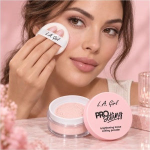 Pudră Pulbere de Fixare Matifiantă și Iluminatoare L.A. Girl PRO Setting Brightening – 736 Soft Pink, 5g - Img 3