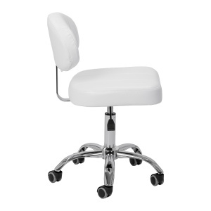 Taburet cosmetic Giovanni Y08 cu spătar, alb - Img 2