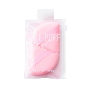Aplicator pentru pudră Beauty Creations Set Puff Puff 2 Piece Triangle Blender Pink - Img 2