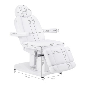 Fotoliu cosmetic electric Azzurro 708A, 4 motoare, încălzire, alb - Img 4