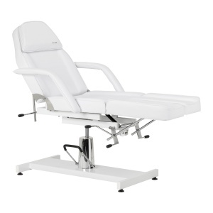 Fotoliu hidraulic pentru pedichiură Sillon 210, suport divizat, alb - Img 3