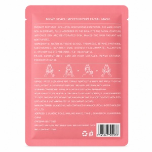Mască de față tip șervețel MZWE cu Extract de Piersică, Hidratare Intensă și Revitalizare, 25ml - Img 3